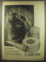 1956 Caron Cosmetics Ad - La Poudre peau fraiche la sous-poudre crme de caron - $18.49