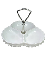 Fenton Hobnail Milk Glass Divided Tidbit Tray with Handle Vintage Candy ... - $36.39 CAD