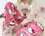 Soft Pink Hello Kitty Women Pajama Pants Kawaii Plush Sanrio Japan USA S... - $14.95