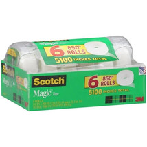 Scotch Magic Tape, 3/4&quot; x 850&quot; 6 Rolls in Refillable Dispensers - £15.26 GBP