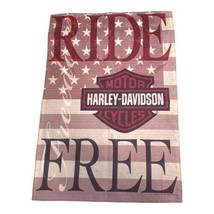 RIDE FREE Harley-Davidson Yard Small Garden Welcome Logo Freedom Flag 12... - $21.49