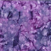 Cotton Bali Batik Orchid Purple Mottled Hand-Dyed Fabric by the Yard D172.16 - £10.26 GBP
