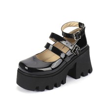 Solid New Oxford Shoes Woman square toe Vintage Women Shoes Buckle Strap Waterpr - £68.01 GBP