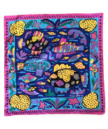 Ken Done Rare 1985 School Of Fish Silk Scarf Tropical 100% Silk 28&quot; Squa... - $61.34 CAD