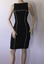 TADASHI Black &amp; White Open Back W/Rope Detail Sleeveless Dress (Size S) - £32.03 GBP