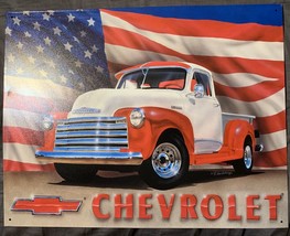 Vintage Replica Tin Metal Sign Chevrolet 51 Chevy Pickup Truck Step Side... - $10.85