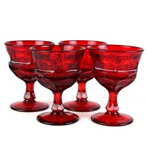 Fostoria Argus Ruby Red Champagne Coupe Glasses Set, Vintage Sherbet 8oz... - $40.00