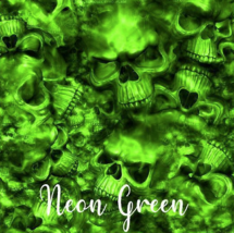 Reaper Skulls Neon Green vinyl Wrap  air release Matte Laminated 12&quot;x12&quot; - £7.40 GBP