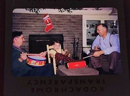 VTG 1951 Kodak Kodachrome Slide Christmas Family At Fireplace Baby Gifts... - $9.99