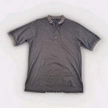 Todays Man Polo Shirt Sz XL Black Tan Checkered Short Sleeve Knit Casual - $28.70