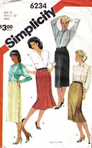 Vintage 1983 Misses&#39; SLIM SKIRTS Pattern 6234-s Size 10 - $12.00