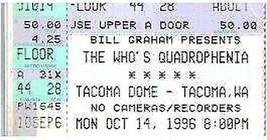 Vtg The Who Quadrophenia Konzert Ticket Stumpf Oktober 13 1996 TACOMA Washington - £34.39 GBP