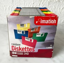 Imation Rainbow Diskettes IBM Formatted 2HD 1.44MB Open Box of 28 Disks - $23.70