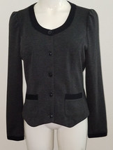 Sine Charcoal Gray Jacket Blazer Size Small Long-Sleeves Button Front Black - £13.16 GBP