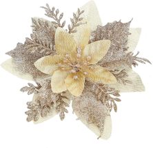 5.5 Inch 15Pcs Glitter Poinsettia Artificial Christmas Flowers Xmas Tree... - $186.21 MXN+