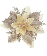 5.5 Inch 15Pcs Glitter Poinsettia Artificial Christmas Flowers Xmas Tree... - $186.21 MXN+
