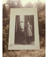 Antique Signed Dutch Laura &amp; Victoria 2 Ladies With Hats And Coats Messa... - $65.38 MXN