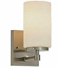 New Hamilton Hills Brushed Nickel Glass Wall Sconce LED Lighting HH1258-L  - £54.44 GBP