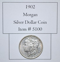 1902 Morgan Silver Dollar Coin, # 5100, vintage coins, rare coins, coins, coins - £90.32 GBP