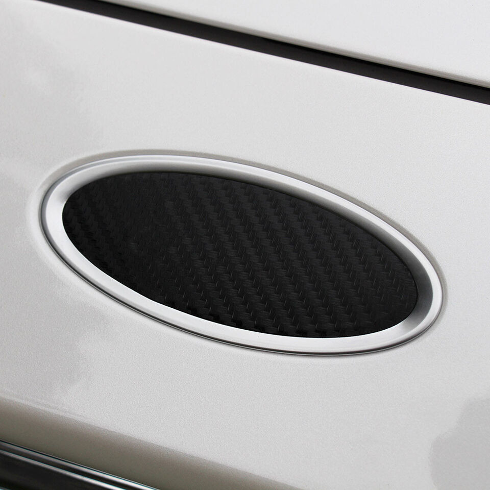 2013-2020 Ford Fusion Black Carbon Fiber Oval Decal Emblem Inserts (Set of 2) - £11.77 GBP
