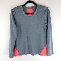 C9 Champion Womens T Shirt Top Mesh Scoop Neck Long Sleeve DuoDry Gray Orange M - £7.71 GBP