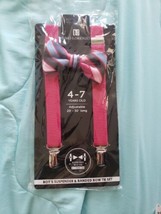 Kids Umo Lorenzo Suspender And Bow Tie Set Adjustable 20”-30” Long 4-7 Years Old - £9.48 GBP