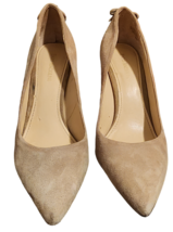 Enzo Angiolini Beige Suede Lace Pointy Pumps, Size 10M - £20.44 GBP