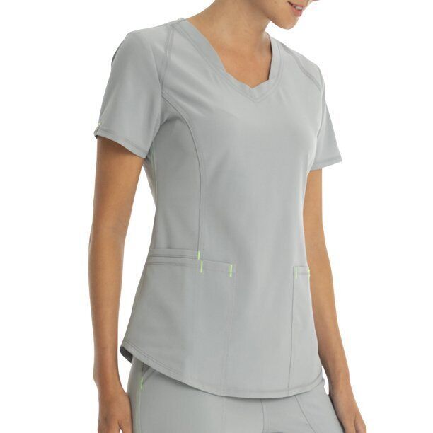 Scrubstar Women's Active Stretch Fabric V-Neck Scrub Top Ash Grey XS/XCH Item image 3