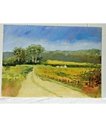 VTG original oil painting mountain barn cabin landscape &quot;Mayo Cottage&quot; S... - $66.97