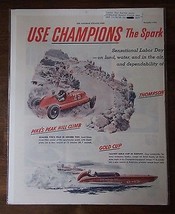 Vintage Evening Post,Labor Day Races W/Champion Spark Plugs Advertisement 1946 - £10.10 GBP