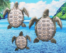 Galvanized Metal Marine Sea Turtles Wall Decor Plaque Set of 3 Assorted ... - £55.81 GBP