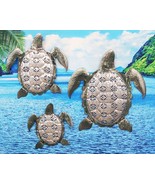 Galvanized Metal Marine Sea Turtles Wall Decor Plaque Set of 3 Assorted ... - £55.12 GBP