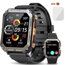 2024 New Blood Pressure Smart Watch Men Military Fitness Tracker Wristwatch - £39.79 GBP