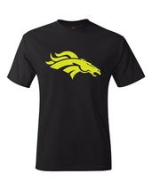 Denver Broncos Black &amp; Neon/Fluorescent &quot;Volt&quot; Yellow Logo Tee All Sizes... - £16.72 GBP+