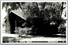 RPPC Up Where the North Begins Bungalow Portage Wisconsin WI 1948 Postcard J2 - £5.41 GBP
