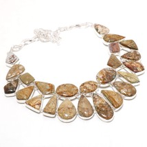 Ocean Jasper Gemstone Handmade Christmas Gift Necklace Jewelry 18&quot; SA 4780 - £17.87 GBP