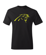 Carolina Panthers Black &amp; Neon/Fluorescent &quot;Volt&quot; Yellow Logo Tee All Si... - $397.30 MXN+