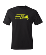 Seattle Seahawks Black &amp; Neon/Fluorescent &quot;Volt&quot; Yellow Logo Tee All Size - $397.30 MXN+