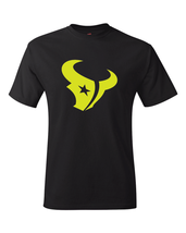Houston Texans Black &amp; Neon/Fluorescent &quot;Volt&quot; Yellow Logo Tee All Sizes S-2XL - £16.92 GBP+
