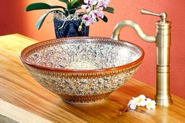 Ceramic Sink Designer Antique Style Round Hand-Painted Luxury Asia - $951.51