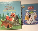 Disney Lot Of 2 Golden Books Fox and The Hound 101 Dalmatians - £5.53 GBP