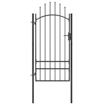 vidaXL Steel Garden Gate Black 39x98 inches - $276.49