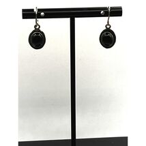 Vintage 925 Sterling Silver Onyx Dangle Earrings - $23.76