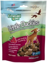 [Pack of 2] Emerald Pet Little Duckies Dog Treats with Duck and Cranberry 5 oz - £21.79 GBP