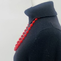 Monet 28&quot; Necklace Red Oval Beads Round Gold Spacers  - £15.41 GBP