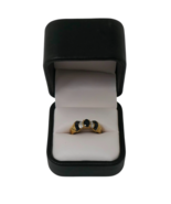 Sanuk 10k Yellow Gold Sapphires and Diamond Accent Bow Tie Shaped Ring S... - $6,320.79 MXN