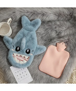 1pc Portable Cute Plush Shark Pvc Hot Water Bottle Bag Stress Pain Relief - $561.45 MXN