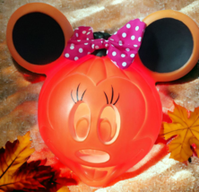 Minnie Mouse Jack-O-Lantern Lighted Blow Mold Disney Pumpkin Halloween - £17.97 GBP