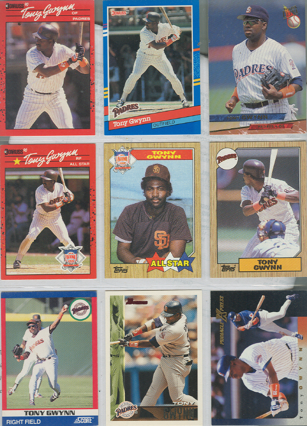 TONY GWYNN   SAN DIEGO   PADRES  9  BASEBALL  CARDS  ! - $2.00