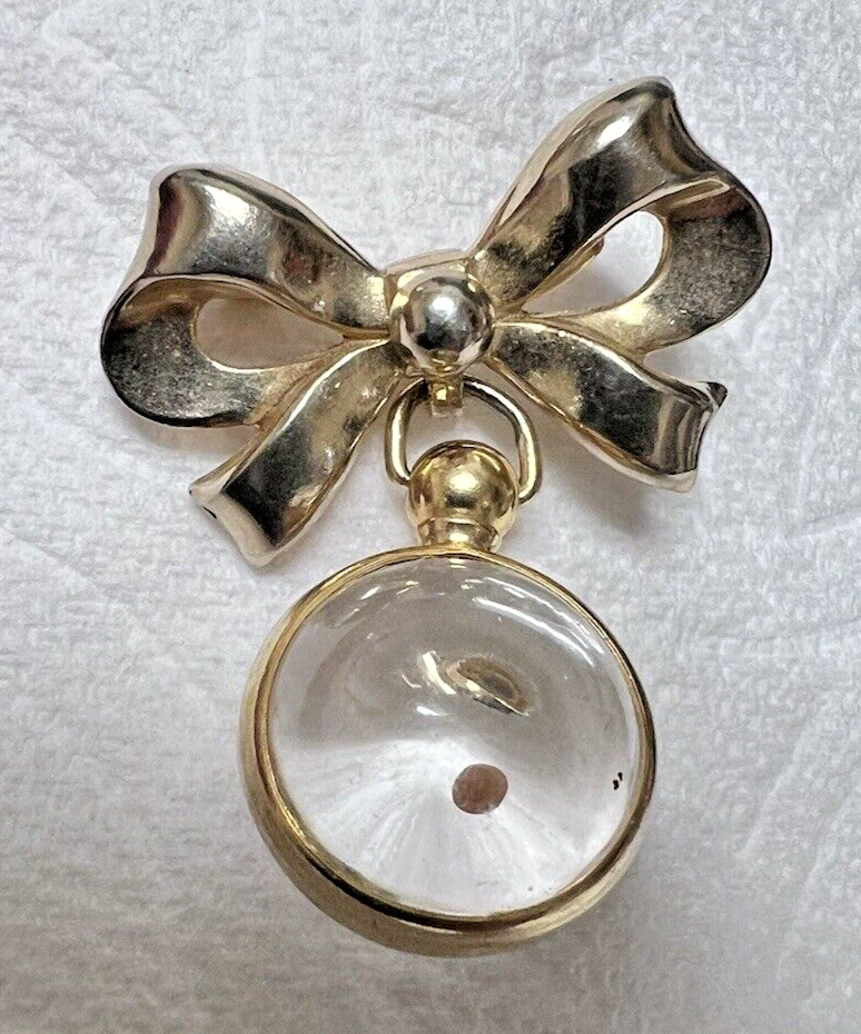Vintage Coro Mustard Seed Lucite Brooch w Bow Have Hope The Size of Mustard Seed - $36.58
